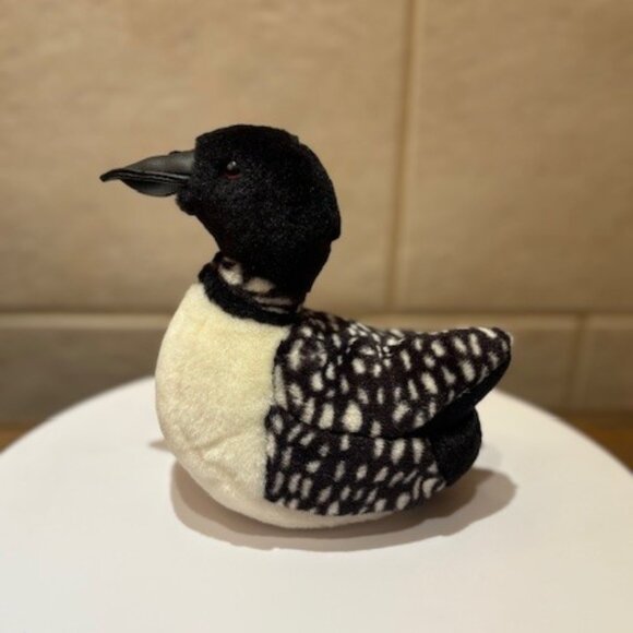 K&M Black and White Common Loon Duck Bird With Sound Vintage 2001 Plush VTG - Picture 1 of 8